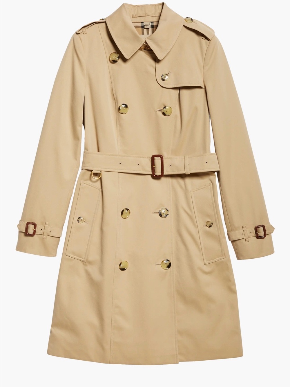 Burberry Mid-Length Chelsea Heritage Trench Coat Honey Beige Women’s Size 4